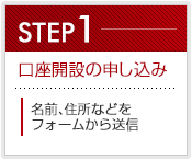 STEP1:口座開設の申し込み